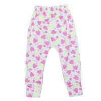 CALÇA EM SUEDINE PARA BEBÊ COM PÉ REVERSÍVEL ESTAMPADINHA LOVE BRANCO