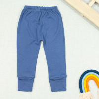 CALÇA PARA BEBÊ EM SUEDINE COM PÉ REVERSÍVEL AZUL