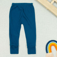 CALÇA PARA BEBÊ EM SUEDINE COM PÉ REVERSÍVEL AZUL ESCURO