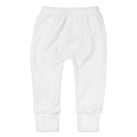 CALÇA PLUSH PARA BEBÊ COM PÉ REVERSÍVEL BUMBUM BORDADO GIRAFA CREME
