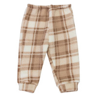 Calça para Bebê Sherpa Quentinho Xadrez Bege - Era Uma Vez