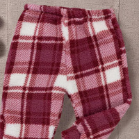Calça para Bebês Xadrez Marsala - Sherpa Super Aconchegante
