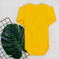 BODY MANGA LONGA INFANTIL SUEDINE ATÉ 24 MESES AMARELO CANÁRIO