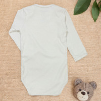 Body Manga Longa Suedine Bege - Ideal para Bebês de 12 a 24m