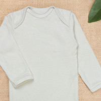 Body Manga Longa Suedine Bege - Ideal para Bebês de 12 a 24m