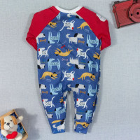 MACACÃO PARA BEBÊ LONGO SUEDINE DOG DIGITAL AZUL ESCURO