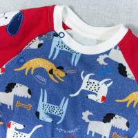 MACACÃO PARA BEBÊ LONGO SUEDINE DOG DIGITAL AZUL ESCURO