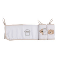 KIT 3 BABETES GIFTS SAQUINHO TULE BORDADINHO URSO OVELHA BEGE