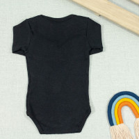 BODY MANGA LONGA EM SUEDINE PARA BEBÊ BÁSICO PRETO