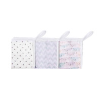 KIT 3 PANINHOS DE BOCA ESTAMPA URSO CHEVRON BRANCO