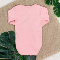 BODY MANGA LONGA EM SUEDINE PARA BEBÊ BÁSICO ROSÊ