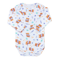 Body para Bebê Manga Longa Estampadinho Tigre Branco