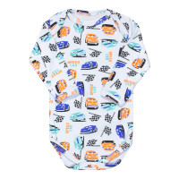 Body para Bebê Manga Longa Estampadinho Super Carros Branco