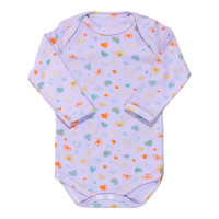 Body para Bebê Manga Longa Estampadinho Coração Lilás