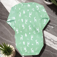 Body Verde Claro com Estampa Minimalista de Cervo para Bebês