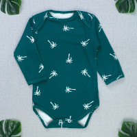 Body para Bebê Estampado Manga Longa Coqueiros Verde
