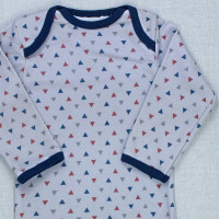 Body para Bebê Estampado Manga Longa Triângulos Cinza