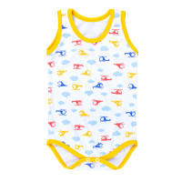 Body Regata 100% Algodão Helicópteros Amarelo para Bebês