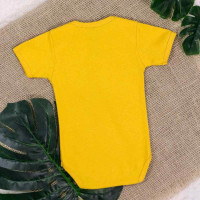 BODY MANGA CURTA EM SUEDINE BÁSICO PARA BEBÊ AMARELO CANÁRIO