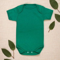 Body Básico Curto Bebê Algodão Verde - Suavidade e Conforto