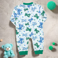 Macacão Verde Ursinho 100% Algodão para Bebê Menino