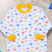 Macacão Amarelo Helicóptero para Bebês Meninos - Era Uma Vez