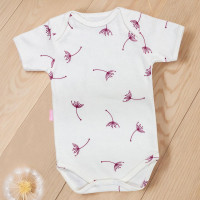 Body para Bebê Curto com Estampa Dente de Leão - Creme