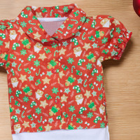 Body Camisa para Bebê Menina Temático Natal Vermelho