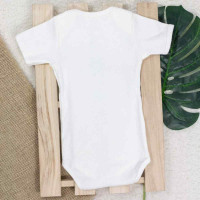 BODY MANGA CURTA INFANTIL SUEDINE ATÉ 24 MESES CREME