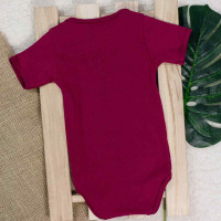 BODY MANGA CURTA INFANTIL SUEDINE ATÉ 24 MESES MARSALA