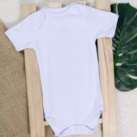 BODY MANGA CURTA INFANTIL SUEDINE ATÉ 24 MESES BRANCO