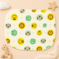 Kit 5 Toalhinhas de Boca Bebê Felpuda Estampada Neutro 32x25cm Algodão Hipoalergênico