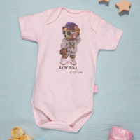 Body Baby Bear Rosa: Estilo e Conforto para Meninas de 0-12 Meses