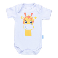 Body Manga Curta Estampa Girafinha - Ideal para Bebê Menino