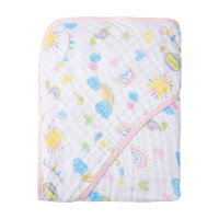 TOALHA DE BANHO FRALDA SOFT PARA BEBÊ COM CAPUZ SOL E ARCO-ÍRIS