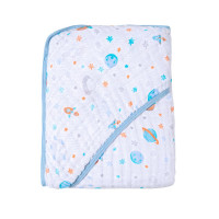 TOALHA DE BANHO FRALDA SOFT PARA BEBÊ COM CAPUZ PLANETAS