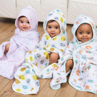 TOALHA DE BANHO FRALDA SOFT PARA BEBÊ COM CAPUZ SOL E ARCO-ÍRIS