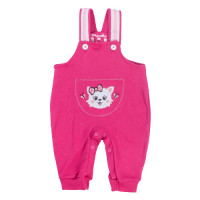 JARDINEIRA COM BODY MANGA LONGA PARA BEBÊ BORDADO GATINHA PINK