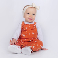 JARDINEIRA PARA BEBÊ MINIMALISTA COM BODY LONGO NOZ COBRE