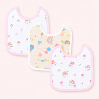 Kit 3 Babadores Bebê Impermeáveis Flanelados Plastificados de Amarrar Para Meninas