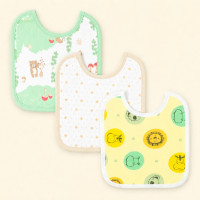 Kit 3 Babadores Bebê Impermeáveis Flanelados Plastificados de Amarrar Neutro