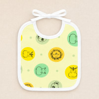 Kit 3 Babadores Bebê Impermeáveis Flanelados Plastificados de Amarrar Neutro