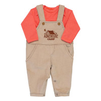 Jardineira para Bebê Estilo Adventure em Bege Champagne