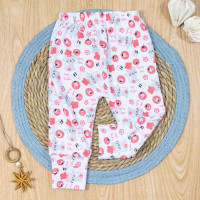 CALÇA PARA BEBÊ COM PÉ REVERSÍVEL ESTAMPADINHA GATINHA BRANCO