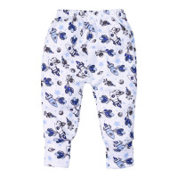 CALÇA PARA BEBÊ COM PÉ REVERSÍVEL ESTAMPADINHA FOGUETE BRANCO