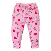 CALÇA PARA BEBÊ COM PÉ REVERSÍVEL ESTAMPADINHA PIRULITO ROSA