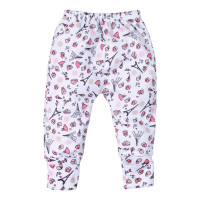 CALÇA PARA BEBÊ COM PÉ REVERSÍVEL ESTAMPADINHA DOCES PARIS BRANCO