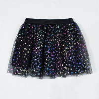 Saia de Tule Bolinhas Coloridas Preta para Menina