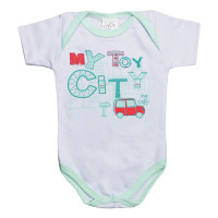 CONJUNTO CURTO BODY E SHORTS PARA BEBÊ ESTAMPADINHO VERDE