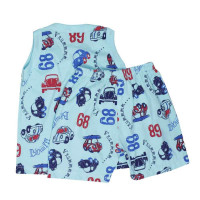 PIJAMA INFANTIL REGATA E SHORTS ESTAMPADO SORTIDO TURQUESA